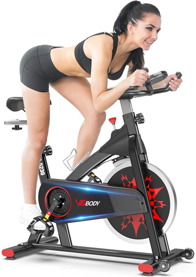 Exercise Bike Indoor Cycling Bike Adjustable Stationary Bicycle for Home Gym Workout Cardio Bikes Upright Bike
