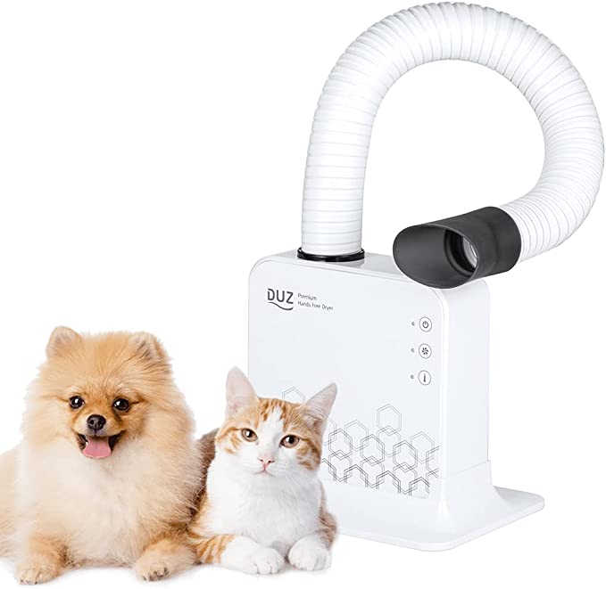 DUZ V2 hands free pet grooming dryer for cats and dogs: Safe & easy drying tool after bath, Quiet & lightweight