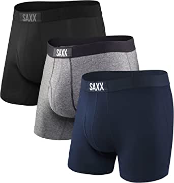 SAXX Men's Underwear - Ultra Super Soft Boxer Briefs with Fly and Built-in Pouch Support - Underwear for men, Pack of 3