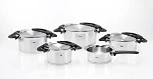 Fissler Intensa Stainless Steel Cookware-Set, 9-piece, pots with metal lid (3 stock pots, 1 casserole, 1 saucepan ) – induction