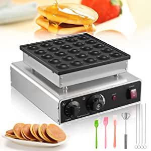 Mini Pancakes Maker LIVOSA Muffin Machine 25pcs 110V Household Electric Pancake Machine with Accessories Kitchen Appliances for Muffins and Pancakes