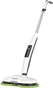 Gladwell Cordless Electric Mop, 3 in 1 Spinner, Scrubber and Waxer Quiet and Powerful Cleaner, Spin Scrubber and Buffer, Polisher for Hard Wood, Tile, Vinyl, Marble And Laminate Floor, White