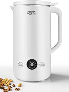 VEGAPUNK Nut Milk Maker Machine 20oz - Smart Automatic Cold and Hot Dairy Free Soybean/Oat/Coconut/Soy Milk Maker Machine with Filter Bag - Plant Based Almond Cow Milk Machine Maker for Vegan