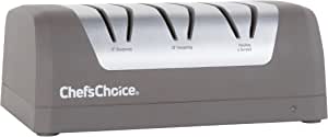 Chef'sChoice SHC52 Electric Knife Sharpeners with Rechargeable Battery for 15 and 20-Degree Straight and Serrated Blades using 100-Percent Diamond Abrasives, 2-Stage, Gray