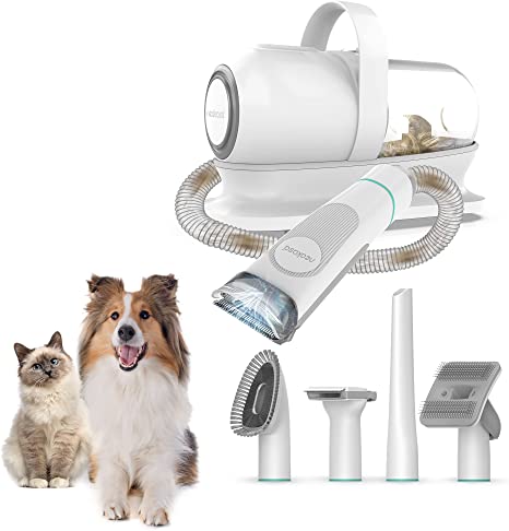 Neakasa by neabot P1 Pro Pet Grooming Kit & Vacuum Suction 99% Pet Hair, Dog Grooming Kit with 5 Professional Grooming Shedding Tools for Dogs Cats and Other Animals