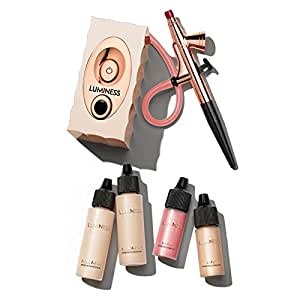 Luminess Air Icon Pro Airbrush System with 4-Piece Foundation Starter Kit, Fair Coverage - Quick, Easy & Long Lasting Application - Includes Silk 4-In-1 Foundation, Highlighter and Blush